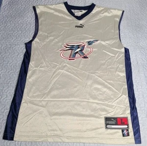 Vintage PUMA HOUSTON ROCKETS NBA Throwback 1990s Sleevelesh Shirt Gray Large - Picture 1 of 8