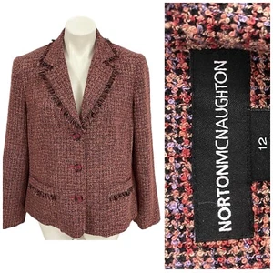 Blazer Norton McNaughton Mujer Talla 12 Rosa Chaqueta Oficina Informal Trabajo Dinero Antiguo - Imagen 1 de 19
