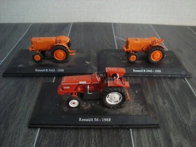 3 Diecast Tractor Hachette 1/43 Scale 1968 Renault 56 / 2 x 1950 Renault R 3042 - Image 1 of 4