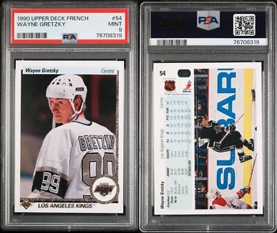 Tarjeta Wayne Gretzky francesa Upper Deck 1990 PSA 9 como nueva #54 estuche nuevo  Foto 1 de 4