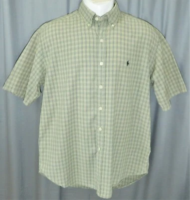 Usada en Excelente Condición Ralph Lauren SPORT Camisa Con Botones Para Hombre Grande Verde y Beige A Cuadros  Foto 1 de 4
