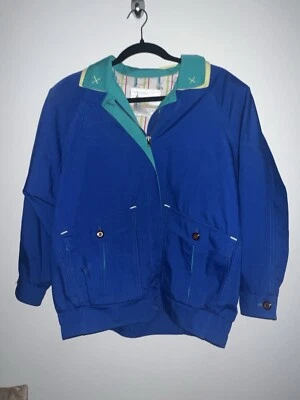Jaqueta externa vintage 80 London azul neblina e verde tamanho pequeno - Imagem 1 de 4