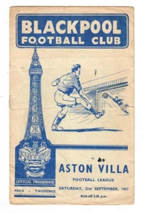 Blackpool v Aston Villa - 1957-58 Division One - Football Programme - Picture 1 of 3