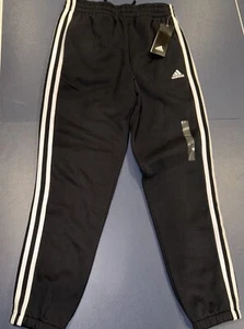 NWT Girls adidas Black w/White Stripe Polyester Sweatpants AK4872 Large Size 14 - Picture 1 of 4