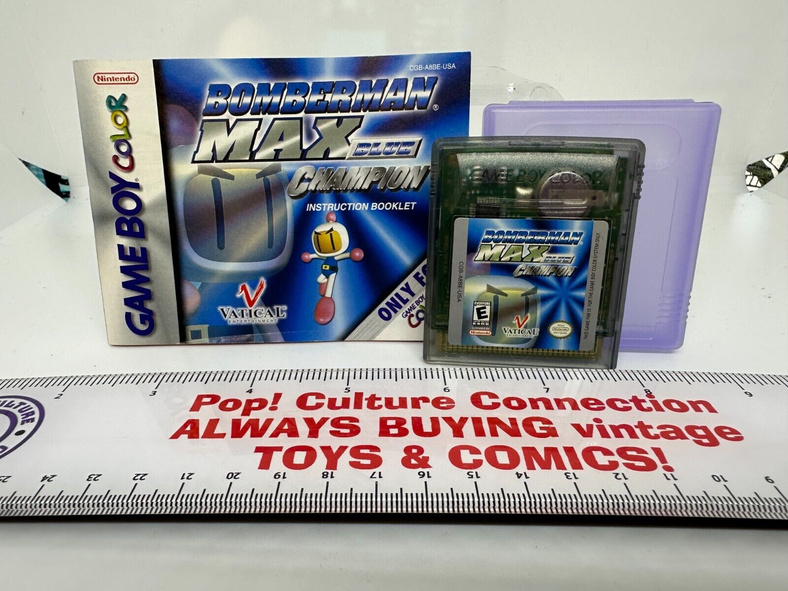 2000 Nintendo Game Boy Color Bomberman Max Blue Champion With Manual Inv-0877