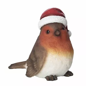 Robin Christmas Room Decoration 14cm - with Christmas Hat - Picture 1 of 1