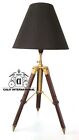 Telescopic brown tripod table shade lamp antique industrial factory lighting