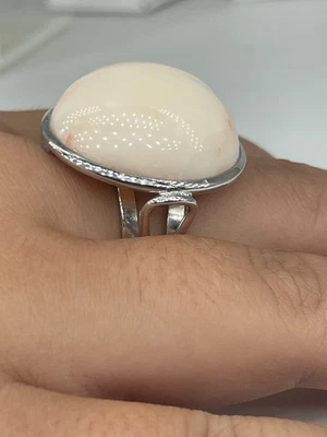 Anello Corallo Rosa In Argento  - Immagine 1 di 4