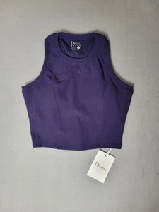 DMNZNS Womens Sleeveless High Neck Workout Crop Top Ribbed Knit Top Large - Picture 1 of 5