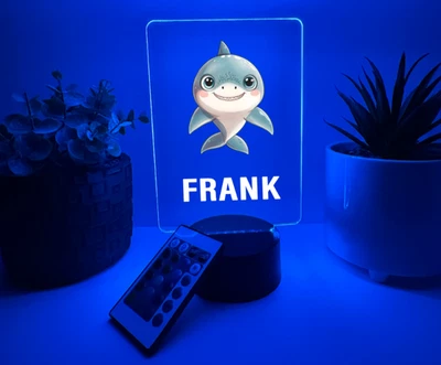 Iluminación de tiburón impresa UV, personalizada GRATIS, lámpara LED para animales, apta para niños Foto 1 de 4