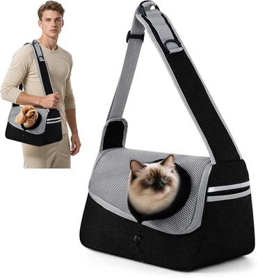 Marsupio per Cani Piccoli E Gatti Borsa Trasportino Respirante Tasca Da Viaggio  - Immagine 1 di 4