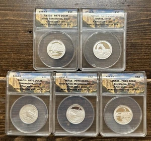 2014-S Silver Quarter Proof Set ANACS PR70 ATB 5 Coins 25C First Strike - Picture 1 of 8
