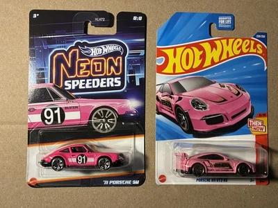 Hot Wheels NEON SPEEDERS 71 PORSCHE 911 METAL Base + Porsche 911 GT3 RS Rosa Foto 1 de 4