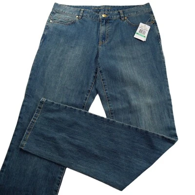 Michael Kors女式直筒牛仔裤 8 码中号水洗中腰弹力 — 第 1/4 张图片