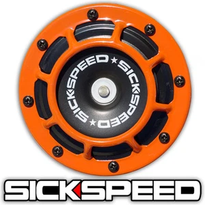 ONE SICKSPEED ORANGE SUPER LOUD ELECTRIC BLAST TONE HORN MOTORCYCLE 12V M7 - Picture 1 of 1