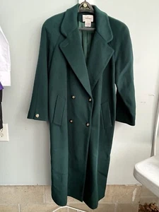 Vintage Emerald Green double breasted Worthington Wool blend Coat sz 10 - Picture 1 of 5