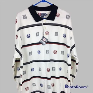 Mens CRL Chaps Ralph Lauren NWT Size Large Spellout VTG NOS L/S Polo Shirt - Picture 1 of 5