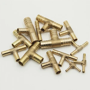 Brass TEE Equa/Reducing Hose Joiner Barbed Connector Air Fuel Water Pipe Tubing - Picture 1 of 1