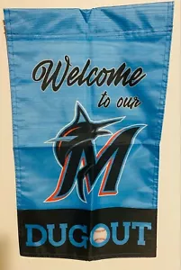 Miami Marlins Dugout Double Sided Garden Flag 12” x 18” MLB New Package - Picture 1 of 6