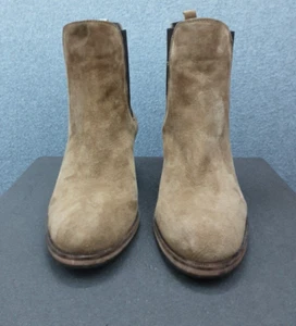 Sportsgirl Size 39 Taupe Cuban Heel Elastic Side Suede Boots - Picture 1 of 10