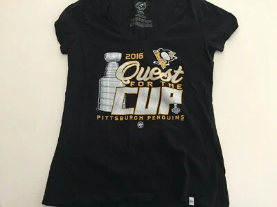 Pittsburgh Penguins 2016 Stanley Cup negro para mujer XL 1023c Foto 1 de 2