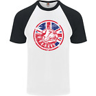 Union Jack British Bulldog St Georges Day Mens S/S Baseball T-Shirt