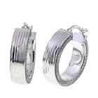 Sevilla Silver Sparkle Inlay Hoop Earrings Hsn Sol:D Out $80