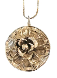 Collar Flor Vintage Grande Tono Plateado - Cadena Colgante Romántico Floral sn01-11 - Imagen 1 de 6