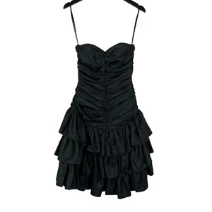 Vintage Susan Roselli for Vijack Mini Dress Black Union Made in the USA Size 7-8 - Picture 1 of 13