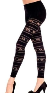 Flower & Stripe Net Women Leggings Black Hosiery Footless Music Legs Fashion New - Picture 1 of 1