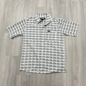 Vintage Fubu Short Sleeve Button Shirt Men's Small Y2K All Over Print 2000s - Picture 1 of 7