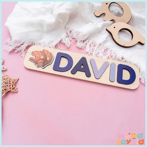Baseball puzzle for kids. Montessori toys. Gift for a child. Name puzzle. Sports - Picture 1 of 8