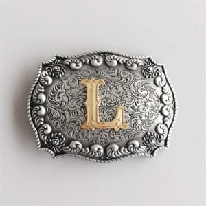 Hebilla de cinturón Western Initial Letter L hebilla de cinturón también stock en EE. UU. - Imagen 1 de 8