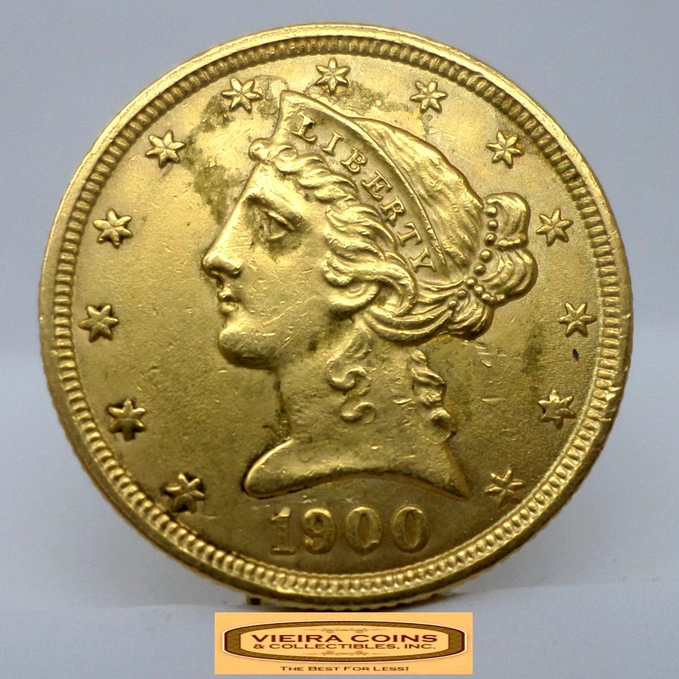 1900 年自由女神头金 5 美元半鹰 - #B52772 — 第 1/2 张图片