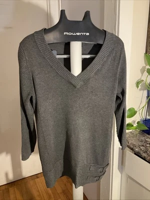 Style&Co. Suéter para mujer gris manga larga hebilla lateral talla: 0X Foto 1 de 4