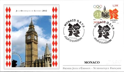 摩纳哥 SC# 2684 FDC 2012 伦敦奥运会 - A03146 — 第 1/2 张图片