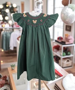 LK NW Vestido Rosalina Niñas Alfil Calado Talla 2T Osos de Peluche Corona Floral - Imagen 1 de 5