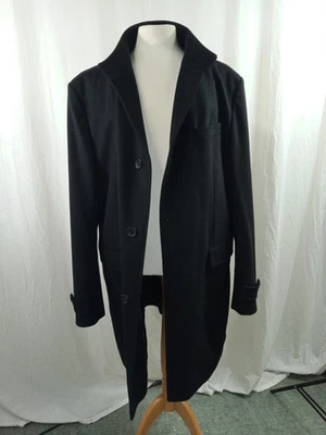 HUGO BOSS Mens Overcoat UK Size 58 Black Buttons Inner Pockets - Image 1 of 4