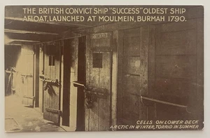 Vintage Postcard British Convict Ship Success Cells Lower Deck Burma 1790 Prison - Picture 1 of 2