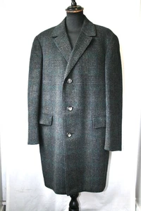 Abrigo De Colección Años 50 Holanda Calidad Verde Azul Cuadros Lana XL Invierno Cálido Renacimiento - Imagen 1 de 16