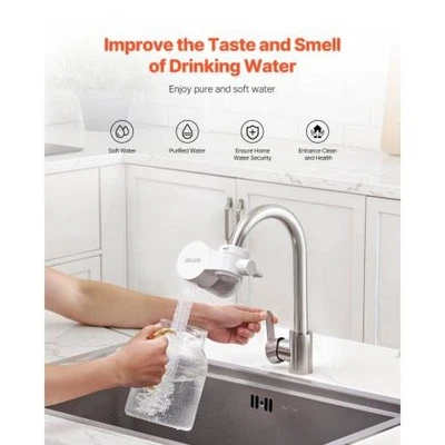 Filtro de agua horizontal de montaje en grifo purificador de agua para grifo de fregadero de carbono Foto 1 de 4