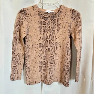 Chicos Womens Sweater Size XS 100% Cashmere Animal Print Quiet Luxury Boho 18574 - Picture 1 of 10