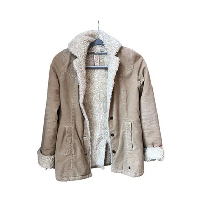 Chaqueta Abercrombie & Fitch Tostada Pana Forrada Sherpa Abotonada Talla XS Foto 1 de 4