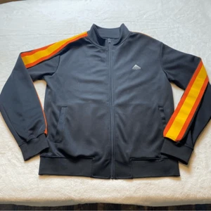 Black Pyramid Track Jacket Black With Orange Yellow Arm Stripes Size Medium - Picture 1 of 13