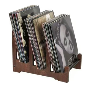 Desktop CD Organization Shelf Solid Wood PS4 Game Storage Shelf Black Record - Picture 1 of 7