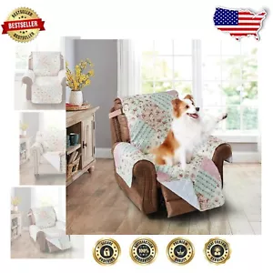 Large Floral Recliner Slip Cover with Slip-Resistant Back - Machine Washable - Picture 1 of 10