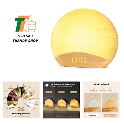 Máquina de sonido despertador Sunrise, luz de despertador - sonidos relajantes para dormir, gentil... Foto 1 de 4