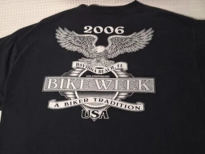 2006 Bike Week Daytona Beach Biker Motorrad schwarz Baumwolle T-Shirt Größe XL - Bild 1 von 9