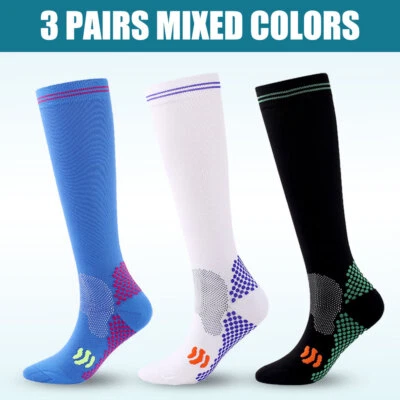 3 пары кальцетинов Medias De Compresion Para Hombres Y Mujeres 15–20 мм рт. ст. в наличии в США - Изображение 1 из 4