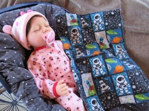 Baby blanket burp diaper cloth baby shower gift infant changing pad astronauts - Picture 1 of 7